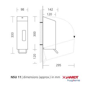 Tvåldispenser i rostfritt stål - SanTRAL NSU 11 - till krämtvål - 1200 ml.