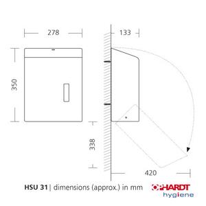 SanTRAL HSU 31 - dispenser till pappershanddukar - rostfritt stål - 750 st