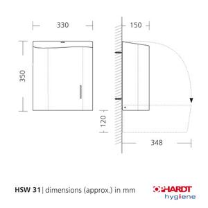 SanTRAL HSW 31 - Wave - Dispenser till pappershanddukar - rostfritt stål - vågformad