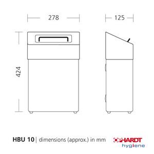 Avfallshink till hygienbindor - SanTRAL HBU 10 E - rostfritt stål
