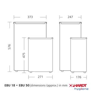 Avfallshink - SanTRAL EBU 50 E - rostfritt stål - öppen