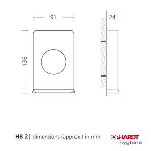 Dispenser till hygienpåsar - SanTRAL HB 2 - rostfritt stål